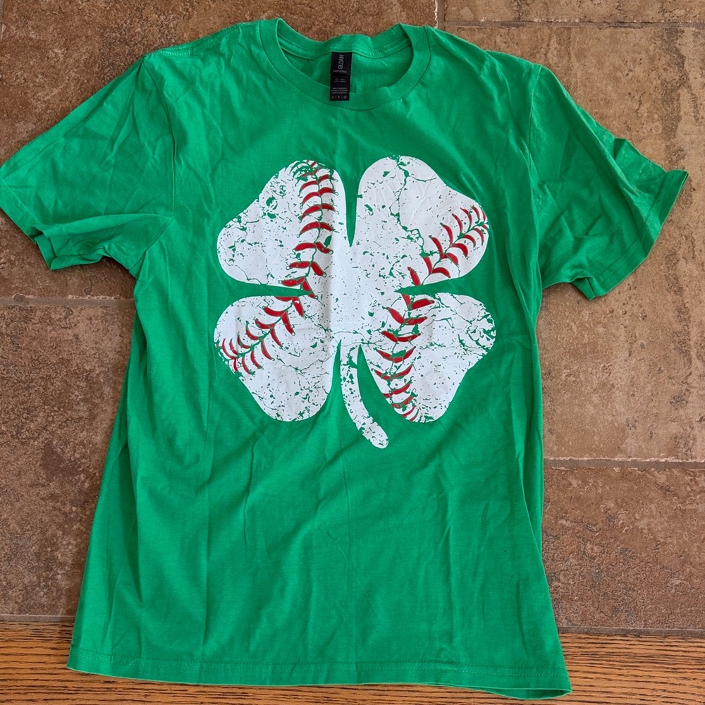 Women’s NEW Green Shamrock Baseball Graphic Tee